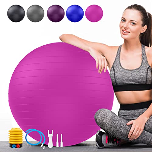 Weich Gymnastikball Groß, Berstschutz Sitzball büro Ergonomisch Unterstützt 2200lbs, Yoga Ball Softball Fitnessball mit Pumpe für Schwangerschaft Balancegeräte Gymnastik Exercise Gym Fitness Pilates Weich Gymnastikball Groß, Berstschutz Sitzball büro Ergonomisch Unterstützt 2200lbs, Yoga Ball Softball Fitnessball mit Pumpe für Schwangerschaft Balancegeräte Gymnastik Exercise Gym Fitness Pilates von Goonidy