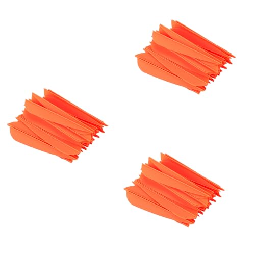 Goorvoucs Pfeile Vanes 4 Kunststoff Befiederung Fuer DIY Bogenschiessen Pfeile 150 Pack (Orange) von Goorvoucs