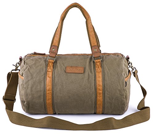 Gootium 30317 Vintage Canvas Weekender Schultertasche Reisetasche Sporttasche Unisex - Olivgrün Gootium 30317 Vintage Canvas Weekender Schultertasche Reisetasche Sporttasche Unisex - Olivgrün von Gootium