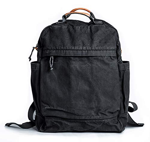 Gootium Canvas-Rucksack für Damen, Vintage-Stil, mit Reißverschluss, lässiger Tagesrucksack, Stoff, Outdoor-Reiserucksack, Schwarz, One_Size, Rucksack, Rucksäcke Gootium Canvas-Rucksack für Damen, Vintage-Stil, mit Reißverschluss, lässiger Tagesrucksack, Stoff, Outdoor-Reiserucksack, Schwarz, One_Size, Rucksack, Rucksäcke von Gootium
