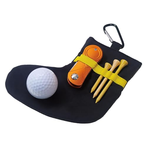 Goowafur Golfballtasche,Golfballtasche | Sockenförmige Golf Utility Bag Golf Tee Bag Tasche - Tragbare, kompakte Golfball-Tragetasche, Golf-Zubehörtasche für Golfbälle, Tees von Goowafur