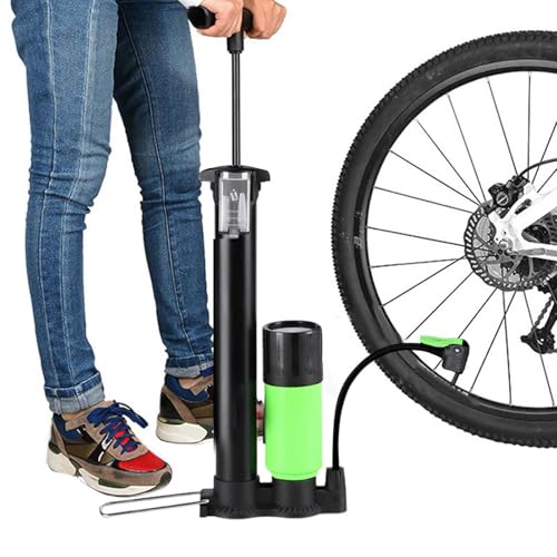 Goowafur Manuelle Reifenluftpumpe, Handreifenfüller | 160 PSI Hand-Hochdruck-Inflatorpumpe mit Manometer,Manuelle Fahrrad-Aufblaswerkzeuge für Motorräder, Mountainbikes, Elektroroller von Goowafur