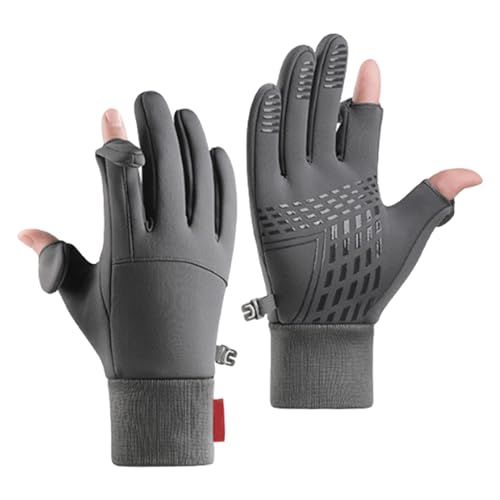 Goowafur Winterhandschuhe für Herren, Fahrradhandschuhe - 2 rutschfeste Handschuhe im fingerlosen Design,Mit Fleece gefütterte warme Handschuhe, Reitzubehör für kaltes Wetter von Goowafur