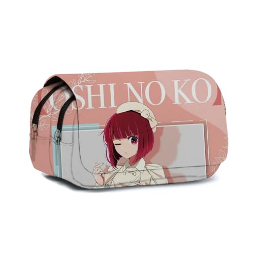 Gooyeh Anime Pencil Case Oshi no Ko Federmäppchen Hoshino Ai/Hoshino Rubi Schreibwarentasche Große Kapazität Cartoon Schreibwaren Anime Federmappe Kinder/Büro Dreieck Federmäppchen von Gooyeh