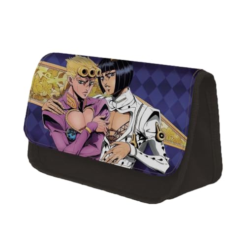 Gooyeh Federmäppchen JJBA Federtasche 3D-gedrucktes Federmäppchen 2 Fächer Schülerinnen und Schüler Anime Federmappe Kinderund Büro Schreibwaren für Schüler zum Schuljahresbeginn von Gooyeh