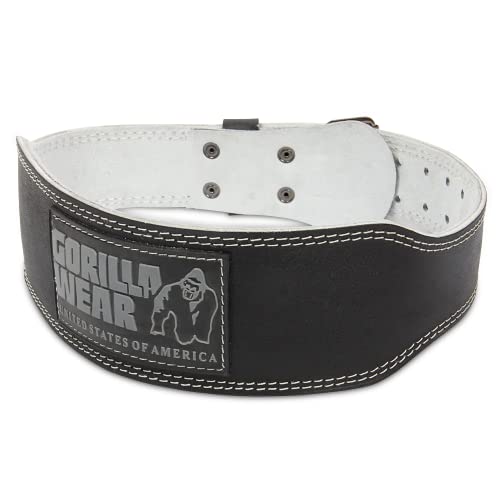 Gorilla Wear 4 Inch Padded Leather Belt - schwarz - Bodybuilding und Fitness Gürtel für Damen und Herren, L-XL von Gorilla Wear