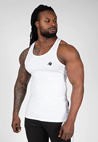 Gorilla Wear - Adams Stretch Tank Top - weiß - Bodybuilding Sport Alltag Freizeit mit Logo Aufdruck leicht und bequem für optimale Bewegung aus Baumwolle und Elasthan, 4XL Gorilla Wear - Adams Stretch Tank Top - weiß - Bodybuilding Sport Alltag Freizeit mit Logo Aufdruck leicht und bequem für optimale Bewegung aus Baumwolle und Elasthan, 4XL von Gorilla Wear