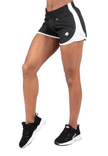 Gorilla Wear - Alice Shorts - Schwarz - Bodybuilding Sport Alltag Freizeit mit Logo Aufdruck leicht und bequem für optimale Bewegung aus Polyester, L von Gorilla Wear