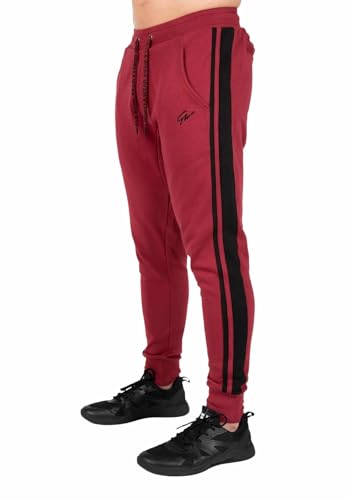 Gorilla Wear Banks Pants - Rot/Schwarz - zum Sport Freizeit Arbeit Outdoor Bequem Joggen Baumwolle Polyester Laufen Streifen auf den Beinen Starker Halt mit Logo eng, M Gorilla Wear Banks Pants - Rot/Schwarz - zum Sport Freizeit Arbeit Outdoor Bequem Joggen Baumwolle Polyester Laufen Streifen auf den Beinen Starker Halt mit Logo eng, M von Gorilla Wear