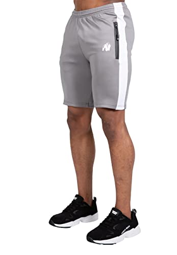 Gorilla Wear - Benton Track Shorts - Grau - Bodybuilding Sport Alltag Freizeit mit Logo Aufdruck leicht und bequem für optimale Bewegung aus Polyester und Spandex, XL Gorilla Wear - Benton Track Shorts - Grau - Bodybuilding Sport Alltag Freizeit mit Logo Aufdruck leicht und bequem für optimale Bewegung aus Polyester und Spandex, XL von Gorilla Wear