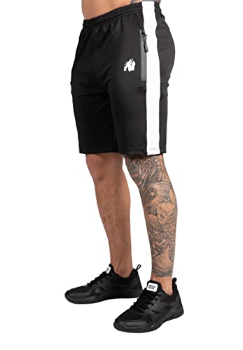 Gorilla Wear - Benton Track Shorts - Schwarz - Bodybuilding Sport Alltag Freizeit mit Logo Aufdruck leicht und bequem für optimale Bewegung aus Polyester und Spandex, 4XL von Gorilla Wear