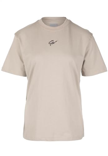 Gorilla Wear - Bixby Oversize T-Shirt - Beige - Bodybuilding Sport Alltag Freizeit mit Logo Aufdruck leicht und bequem für optimale Bewegung, M Gorilla Wear - Bixby Oversize T-Shirt - Beige - Bodybuilding Sport Alltag Freizeit mit Logo Aufdruck leicht und bequem für optimale Bewegung, M von Gorilla Wear