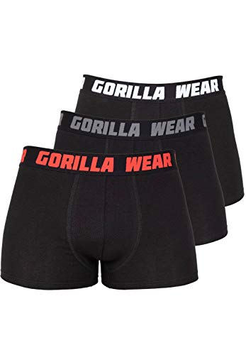 Gorilla Wear Boxershorts 3-Pack - atmungsaktive leichte bequeme Unterhose mit logo aus Baumwolle Spandex ansprechende Passform eng funktionell, XL von Gorilla Wear