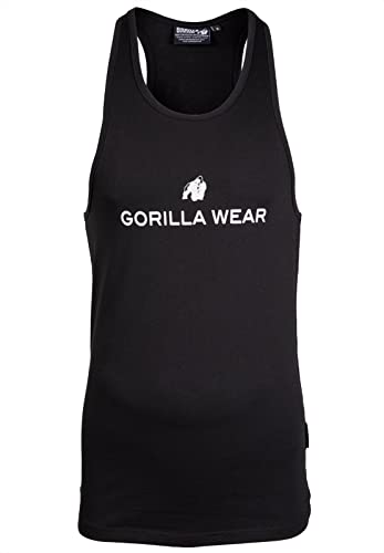 Gorilla Wear - Carter Stretch Tank Top - schwarz - Bodybuilding Sport Alltag Freizeit mit Logo Aufdruck leicht und bequem für optimale Bewegung aus Baumwolle und Elasthan, 4XL von Gorilla Wear