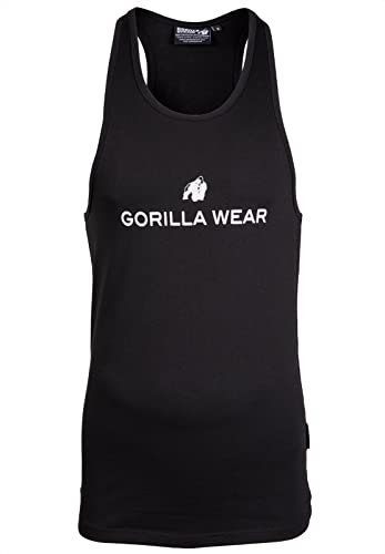 Gorilla Wear - Carter Stretch Tank Top - schwarz - Bodybuilding Sport Alltag Freizeit mit Logo Aufdruck leicht und bequem für optimale Bewegung aus Baumwolle und Elasthan, XXL von Gorilla Wear