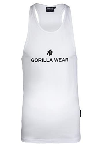 Gorilla Wear - Carter Stretch Tank Top - weiß - Bodybuilding Sport Alltag Freizeit mit Logo Aufdruck leicht und bequem für optimale Bewegung aus Baumwolle und Elasthan, 4XL von Gorilla Wear