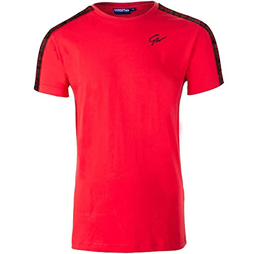 Gorilla Wear Chester Shirt - rot - atmungsaktive leichtes bequemes Oberteil mit Logo zum Sport joggen Laufen Alltag Workout Training aus Baumwolle ansprechende Passform, S von Gorilla Wear