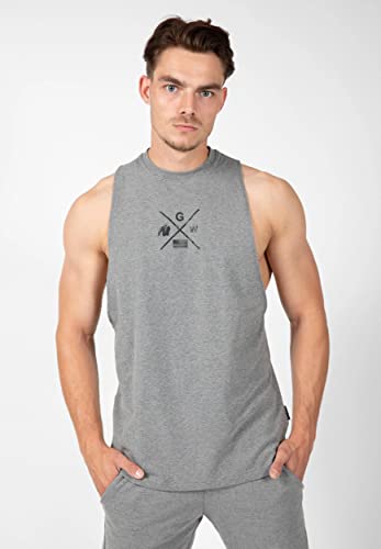 Gorilla Wear Cisco Tank Top - grau - modernes leichtes Oberteil mit Logo zum Sport Freizeit Alltag Workout Training aus Baumwolle Spandex für Bewegungsfreiheit funktionell, M Gorilla Wear Cisco Tank Top - grau - modernes leichtes Oberteil mit Logo zum Sport Freizeit Alltag Workout Training aus Baumwolle Spandex für Bewegungsfreiheit funktionell, M von Gorilla Wear