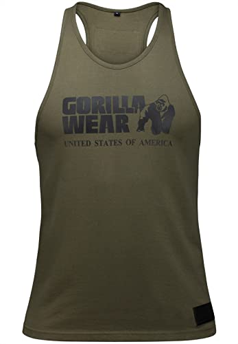 Gorilla Wear Classic Fitness Tank Top - Armeegrün - Bodybuilding Sport Freizeit mit Logo Aufdruck leicht und bequem für optimale Bewegung aus Baumwolle, XXL Gorilla Wear Classic Fitness Tank Top - Armeegrün - Bodybuilding Sport Freizeit mit Logo Aufdruck leicht und bequem für optimale Bewegung aus Baumwolle, XXL von Gorilla Wear