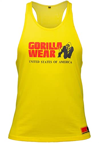 Gorilla Wear Classic Fitness Tank Top - gelb - Bodybuilding Sport Freizeit mit Logo Aufdruck leicht und bequem für optimale Bewegung aus Baumwolle, M Gorilla Wear Classic Fitness Tank Top - gelb - Bodybuilding Sport Freizeit mit Logo Aufdruck leicht und bequem für optimale Bewegung aus Baumwolle, M von Gorilla Wear
