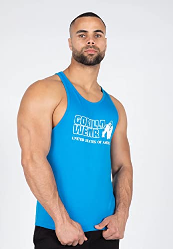 Gorilla Wear - Classic Tank Top - Hellblau - Bodybuilding Sport Alltag Freizeit mit Logo Aufdruck leicht und bequem für optimale Bewegung aus Baumwolle, S Gorilla Wear - Classic Tank Top - Hellblau - Bodybuilding Sport Alltag Freizeit mit Logo Aufdruck leicht und bequem für optimale Bewegung aus Baumwolle, S von Gorilla Wear