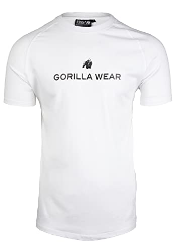 Gorilla Wear - Davis T-Shirt - weiß - Bodybuilding Sport Alltag Freizeit mit Logo Aufdruck leicht und bequem für optimale Bewegung aus Baumwolle und Elasthan, 4XL von Gorilla Wear