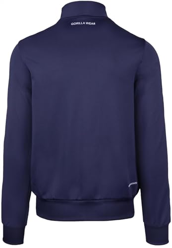 Gorilla Wear - Delaware Track Jacket - Blau - Bodybuilding Sport Alltag Freizeit mit Logo Aufdruck leicht und bequem für optimale Bewegung aus Polyester Elasthan, S Gorilla Wear - Delaware Track Jacket - Blau - Bodybuilding Sport Alltag Freizeit mit Logo Aufdruck leicht und bequem für optimale Bewegung aus Polyester Elasthan, S von Gorilla Wear