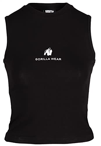 Gorilla Wear - Livonia Crop Top - Schwarz - Bodybuilding Sport Alltag Freizeit mit Logo Aufdruck leicht und bequem für optimale Bewegung aus Baumwolle Elasthan, S von Gorilla Wear