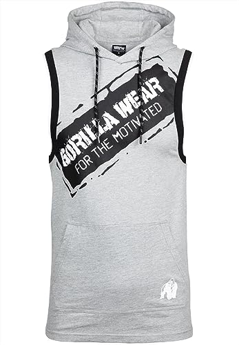 Gorilla Wear Loretto Hooded Tank Top Herren Bodybuilding Gym Fitness (DE/NL/SE/PL, Alphanumerisch, 3XL, Regular, Regular, Grau) von Gorilla Wear