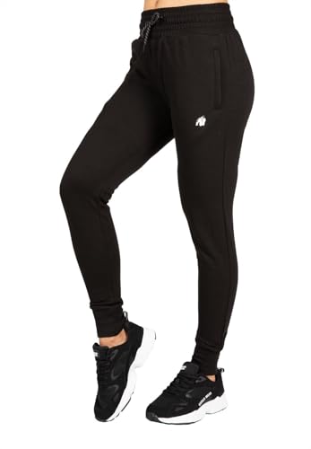 Gorilla Wear - Marion Sweatpants - Schwarz - Bodybuilding Sport Alltag Freizeit mit Logo Aufdruck leicht und bequem für optimale Bewegung aus Polyester Baumwolle, S Gorilla Wear - Marion Sweatpants - Schwarz - Bodybuilding Sport Alltag Freizeit mit Logo Aufdruck leicht und bequem für optimale Bewegung aus Polyester Baumwolle, S von Gorilla Wear