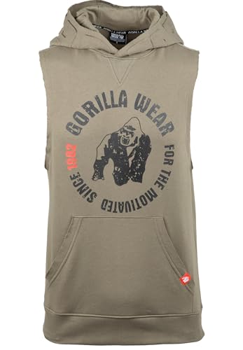 Gorilla Wear Marshall Sleeveless Hoodie - Army Green - 2XL von Gorilla Wear