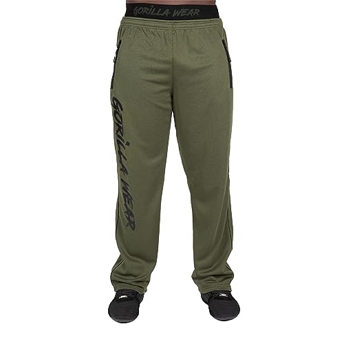 Mercury Mesh Pants Gorilla WEAR grün - leichte Jogginghose mit Logo Aufdruck bequem zum Sport Alltag Freizeit Workout Training Übergröße Atmungsaktiv aus Polyester, L/XL Mercury Mesh Pants Gorilla WEAR grün - leichte Jogginghose mit Logo Aufdruck bequem zum Sport Alltag Freizeit Workout Training Übergröße Atmungsaktiv aus Polyester, L/XL von Gorilla Wear