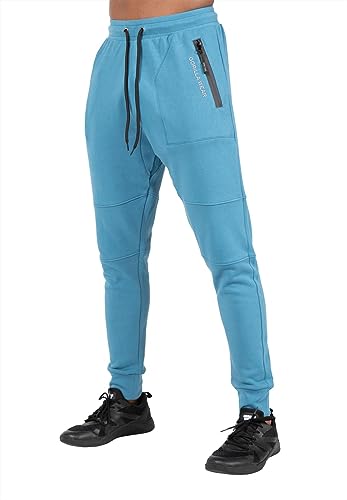 Gorilla Wear Newark Pants - Blau - Bodybuildung Fitness Sport Jogginghose Bequem Blue Bekleidung für Männer Starker Halt Baumwolle Polyester joggen Laufen Logo, 3XL von Gorilla Wear