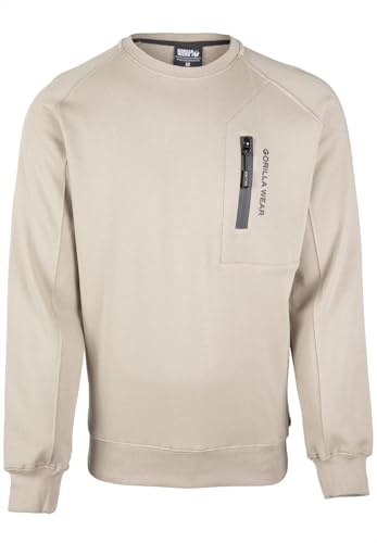 Gorilla Wear Newark Sweater - Beige Bodybuildung Fitness Sport Alltag Langarm Lange Ärmel Bequem Reissverschluss mit Tasche Enge Passform Baumwolle Polyester Pullover praktisch, M Gorilla Wear Newark Sweater - Beige Bodybuildung Fitness Sport Alltag Langarm Lange Ärmel Bequem Reissverschluss mit Tasche Enge Passform Baumwolle Polyester Pullover praktisch, M von Gorilla Wear