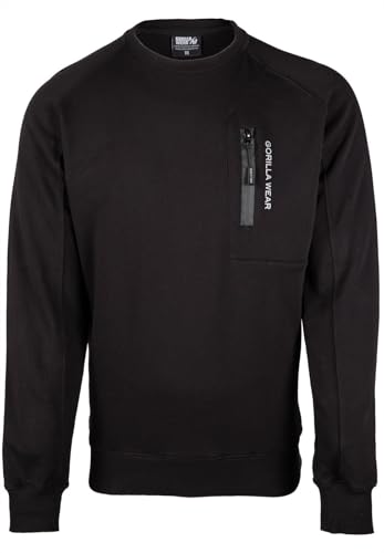 Gorilla Wear Newark Sweater - Schwarz Bodybuildung Fitness Sport Alltag Langarm Lange Ärmel Bequem Reissverschluss mit Tasche Enge Passform Baumwolle Polyester Pullover praktisch Workout, S Gorilla Wear Newark Sweater - Schwarz Bodybuildung Fitness Sport Alltag Langarm Lange Ärmel Bequem Reissverschluss mit Tasche Enge Passform Baumwolle Polyester Pullover praktisch Workout, S von Gorilla Wear