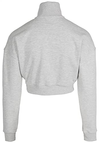 Gorilla Wear - Ocala Cropped Half-Zip Sweatshirt - Grau - Bodybuilding Sport Alltag Freizeit mit Logo Aufdruck leicht und bequem für optimale Bewegung aus Polyester Baumwolle, M von Gorilla Wear