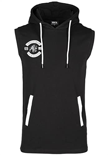 Gorilla Wear - Oswego S/L Hooded T-Shirt - Schwarz - Bodybuilding Sport Alltag Freizeit mit Logo Aufdruck leicht und bequem für optimale Bewegung aus Baumwolle Elasthan, XL von Gorilla Wear