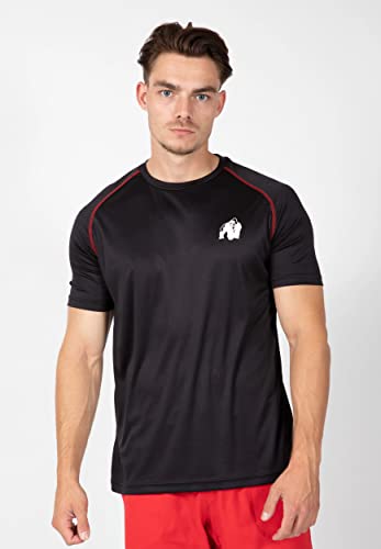 Gorilla Wear Performance T-Shirt - schwarz/rot - mit Logo Aufdruck zum Sport Alltag Freizeit Workout Training leicht bequem, M Gorilla Wear Performance T-Shirt - schwarz/rot - mit Logo Aufdruck zum Sport Alltag Freizeit Workout Training leicht bequem, M von Gorilla Wear