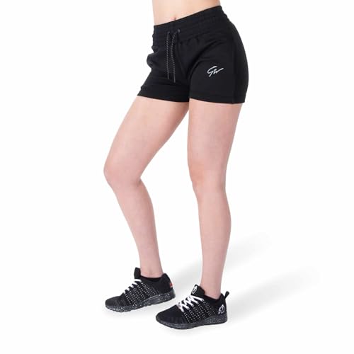 Gorilla Wear Pixley Sweatshorts - schwarz - Shorts Kurze Hose atmungsaktiv zum Sport Alltag Freizeit Workout mit Logo für bewegungsfreiheit aus Baumwolle Polyester bequem, S von Gorilla Wear
