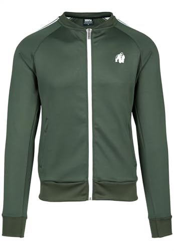 Gorilla Wear - Riverside Track Jacket - Grün - Bodybuilding Sport Alltag Freizeit mit Logo Aufdruck leicht und bequem für optimale Bewegung aus Polyester Elasthan, 3XL von Gorilla Wear