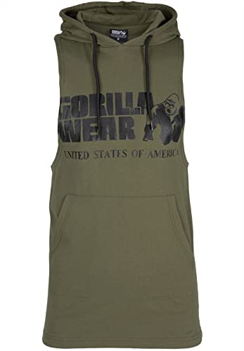 Gorilla Wear - Rogers Hooded Tank Top - Grün - Bodybuilding Sport Alltag Freizeit mit Logo Aufdruck leicht und bequem für optimale Bewegung aus Baumwolle, S Gorilla Wear - Rogers Hooded Tank Top - Grün - Bodybuilding Sport Alltag Freizeit mit Logo Aufdruck leicht und bequem für optimale Bewegung aus Baumwolle, S von Gorilla Wear