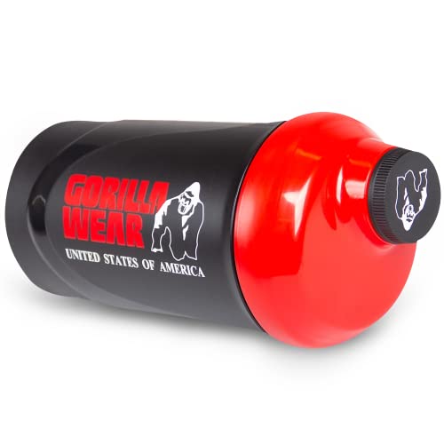 Gorilla Wear Shaker 600ml- schwarz/rot - Bodybuilding und Fitness Accessoire für Damen und Herren von Gorilla Wear
