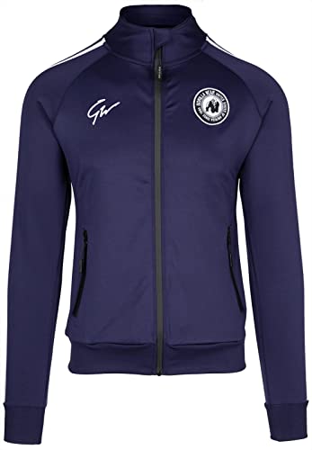 Gorilla Wear - Stratford Track Jacket - Blau - Bodybuilding Sport Alltag Freizeit mit Logo Aufdruck leicht und bequem für optimale Bewegung aus Elasthan Polyester, XL von Gorilla Wear