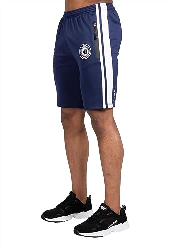 Gorilla Wear - Stratford Track Shorts - Blau - Bodybuilding Sport Alltag Freizeit mit Logo Aufdruck leicht und bequem für optimale Bewegung aus Polyester und Spandex, XL Gorilla Wear - Stratford Track Shorts - Blau - Bodybuilding Sport Alltag Freizeit mit Logo Aufdruck leicht und bequem für optimale Bewegung aus Polyester und Spandex, XL von Gorilla Wear