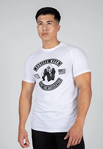 Gorilla Wear - Tulsa T-Shirt - Weiß - Bodybuilding Sport Alltag Freizeit mit Logo Aufdruck leicht und bequem für optimale Bewegung aus Baumwolle, S von Gorilla Wear