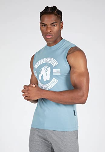 Gorilla Wear - Tulsa Tank Top - Blau - Bodybuilding Sport Alltag Freizeit mit Logo Aufdruck leicht und bequem für optimale Bewegung aus Baumwolle, 3XL von Gorilla Wear