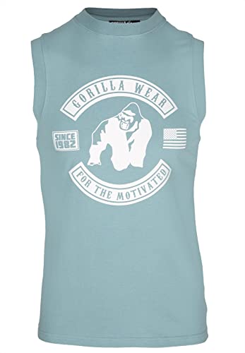 Gorilla Wear - Tulsa Tank Top - Blau - Bodybuilding Sport Alltag Freizeit mit Logo Aufdruck leicht und bequem für optimale Bewegung aus Baumwolle, XXL von Gorilla Wear