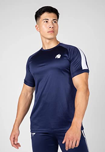 Gorilla Wear - Valdosta T-Shirt - Blau - Bodybuilding Sport Alltag Freizeit mit Logo Aufdruck leicht und bequem für optimale Bewegung aus Polyester Baumwolle, M Gorilla Wear - Valdosta T-Shirt - Blau - Bodybuilding Sport Alltag Freizeit mit Logo Aufdruck leicht und bequem für optimale Bewegung aus Polyester Baumwolle, M von Gorilla Wear
