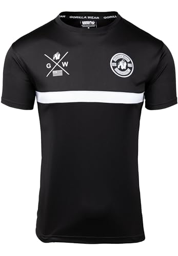 Gorilla Wear Vernon T-Shirt Bodybuilding Fitness Fußball Slim Fit Herren (DE/NL/SE/PL, Alphanumerisch, XL, Regular, Regular, schwarz) von Gorilla Wear
