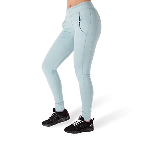 Gorilla Wear Vici Pants - hellblau - leichte Jogginghose mit Logo Aufdruck bequem zum Sport Alltag Freizeit Workout Training Atmungsaktiv aus Polyester Spandex, XS Gorilla Wear Vici Pants - hellblau - leichte Jogginghose mit Logo Aufdruck bequem zum Sport Alltag Freizeit Workout Training Atmungsaktiv aus Polyester Spandex, XS von Gorilla Wear